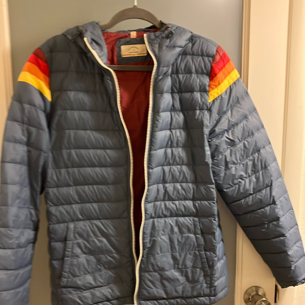 Colorful Striped Puffer Jacket